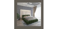 Lit coffre 160x200 coloris vert - Collection BRAVE