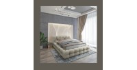 Lit coffre 160x200 coloris beige - Collection BRAVE