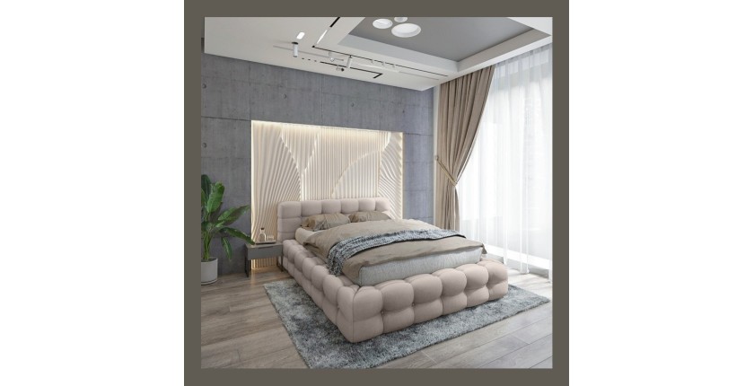 Lit coffre 160x200 coloris taupe - Collection BRAVE