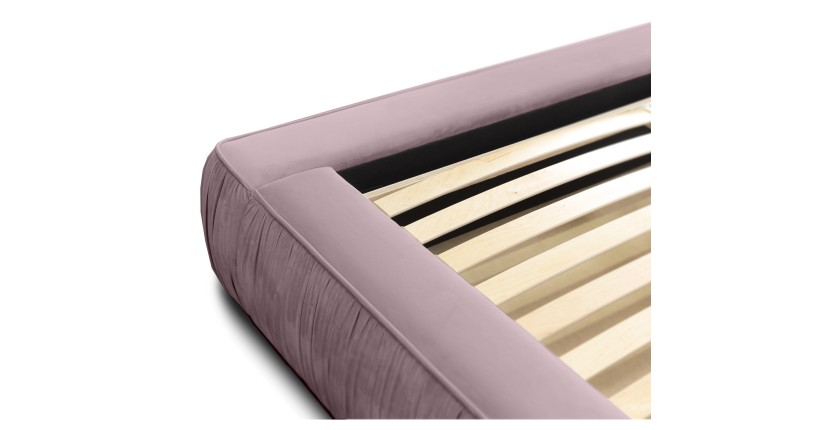 Lit coffre 160x200 coloris rose - Collection MINAO