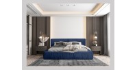 Lit coffre 140x200 coloris bleu - Collection MINAO