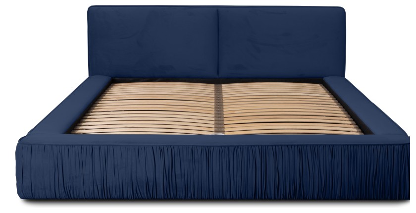 Lit coffre 140x200 coloris bleu - Collection MINAO