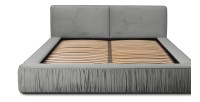 Lit coffre 140x200 coloris gris - Collection MINAO