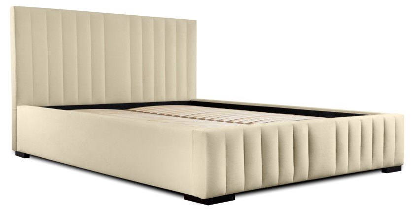 Lit coffre 140x200 coloris beige - Collection LAS