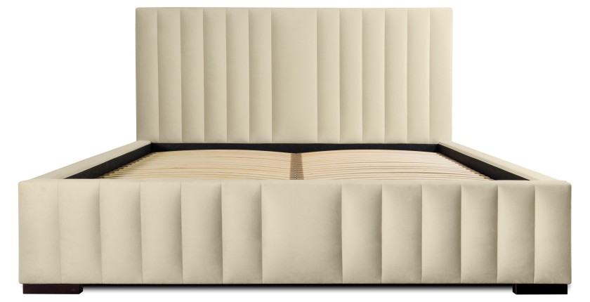 Lit coffre 180x200 coloris beige - Collection LAS