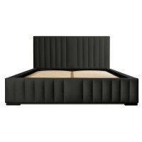 Lit coffre 140x200 coloris noir - Collection LAS