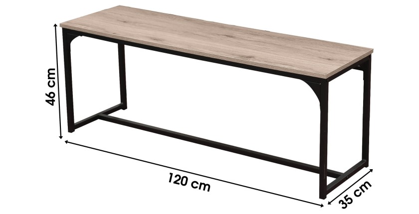 Banc de jardin noir 120x46x35cm