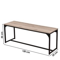 Banc de jardin noir 120x46x35cm