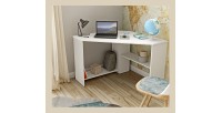 Bureau d'angle design collection KARO coloris blanc.