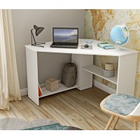 Bureau d'angle design collection KARO coloris blanc.