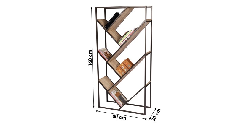 Bibliothèque design de bureau avec 7 étagères 80x30x160cm