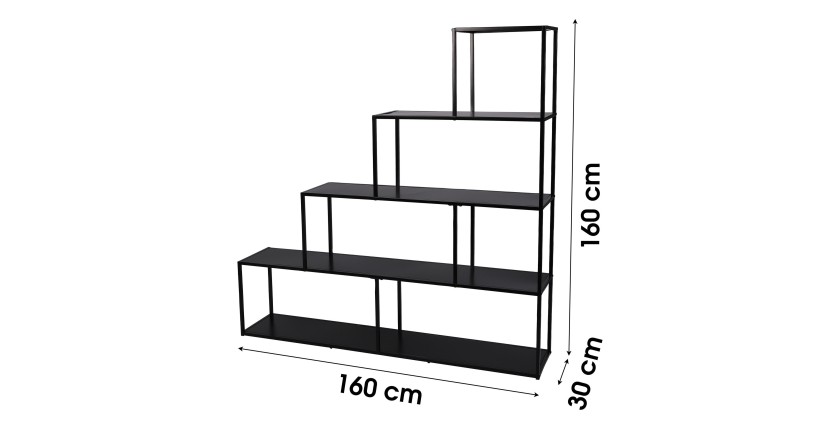 Bibliothèque escalier à 4 niveaux 160x30x160cm