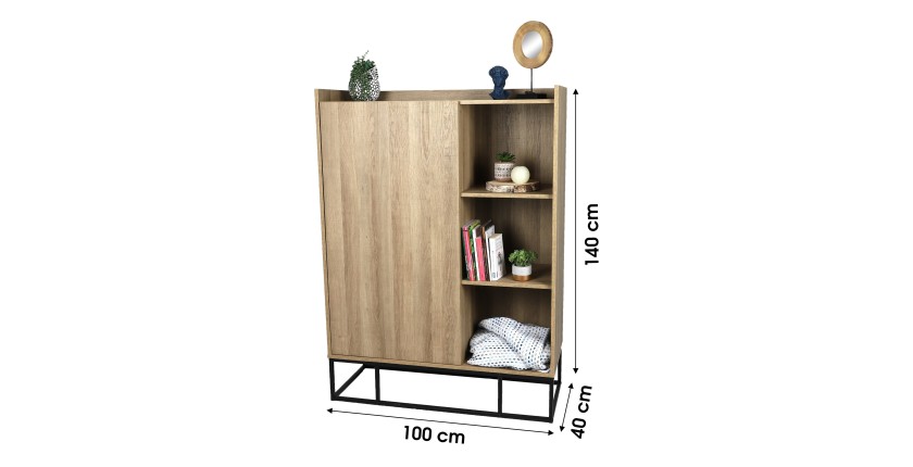 Armoire de rangement 100x40x140cm idéal pour les petits espaces