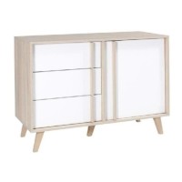 Commode 1 porte et 3 tiroirs de la collection MALMO. Meuble design type SCANDINAVE.