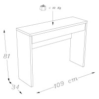 Meuble d'entrée, console ARENA coloris chêne cendré. Meuble design pour votre entrée