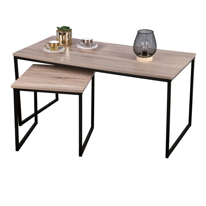 Ensemble de deux table basse design et moderne dimensions 100x50x40cm