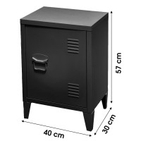 Petit casier de bureau avec 1 porte, style industriel - dimensions 40x30xH57cm