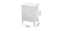 Petit casier blanc de bureau avec 1 porte, style industriel - dimensions 40x30xH57cm