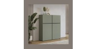 Buffet haut coloris vert sauge L120xH140xP40 collection HAVANA. Bahut  haut design avec 4 portes.