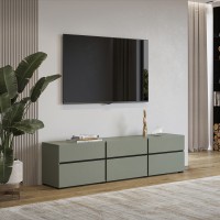 Ensemble de 3 meubles design coloris vert sauge pour salon collection HAVANA.