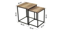 Ensemble de deux tables d'appoint carre 35x35xH45cm et 40x40xH50cm