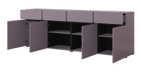 Buffet XL coloris violet pastel 225cm collection HAVANA. Bahut  design avec 4 portes et 4 tiroirs.