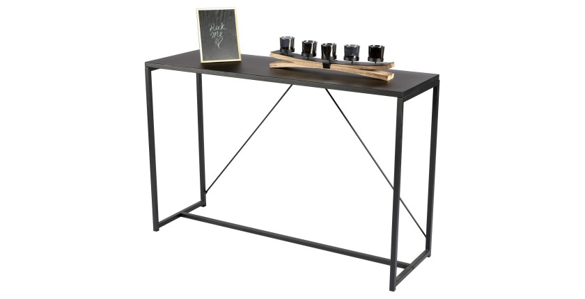 Console d'entrée style classique avec structure en métal noir, coloris noir - dimensions 120x39x79cm