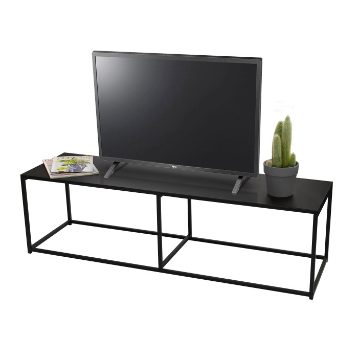 Meuble TV style classique coloris noir - dimensions 140x40xH40cm