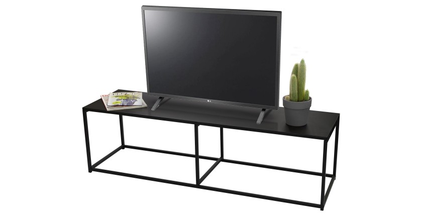 Meuble TV style classique coloris noir - dimensions 140x40xH40cm