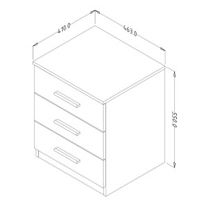 Chambre à coucher design collection EOS : Armoire, Lit 160x200, commode, chevets. Couleur chêne clair et noir