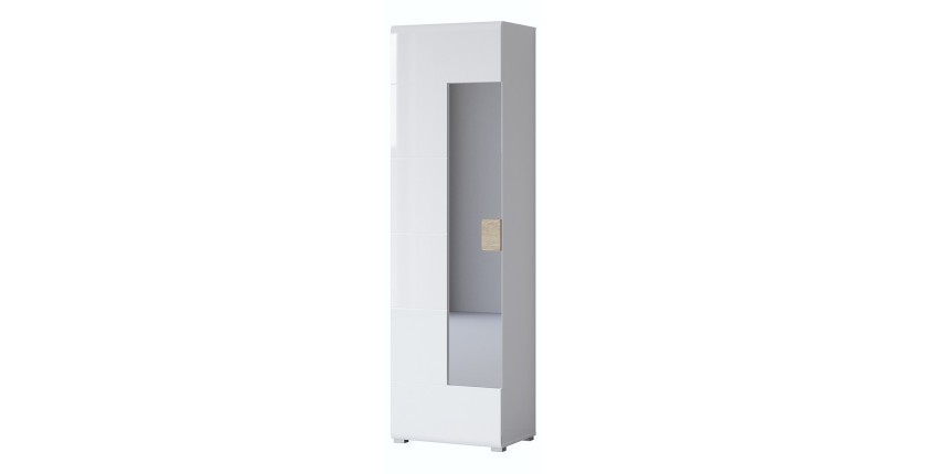 Armoire à chaussures design avec miroir collection OHIO, coloris blanc et chêne