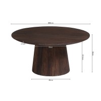 Table ronde collection MITCHEL en bois exotique de manguier brun diamètre 80 cm