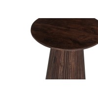 Table basse ronde collection MITCHEL en bois exotique de manguier brun diamètre 50 cm