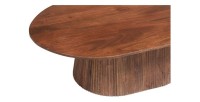 Table basse ovale collection MITCHEL en bois exotique de manguier brun clair 120x70cm