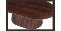 Table basse ovale collection MITCHEL en bois exotique de manguier brun foncé 120x70cm