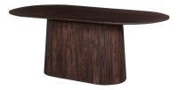 Table basse ovale collection MITCHEL en bois exotique de manguier brun foncé 200x100cm