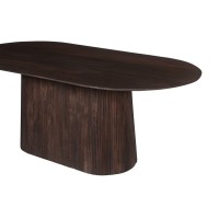 Table basse ovale collection MITCHEL en bois exotique de manguier brun foncé 200x100cm