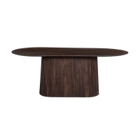 Table basse ovale collection MITCHEL en bois exotique de manguier brun foncé 200x100cm