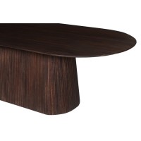 Table ovale collection MITCHEL en bois exotique de manguier brun foncé 230x110cm