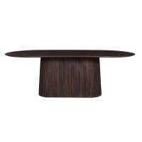 Table ovale collection MITCHEL en bois exotique de manguier brun foncé 230x110cm