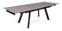 Table à manger collection LAROS en métal avec plateau noir en pierre extensible jusqu'à 240cm