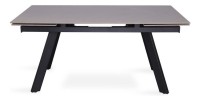 Table à manger collection LAROS en métal avec plateau noir en pierre extensible jusqu'à 240cm