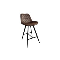 Tabouret de bar style vintage coloris brun foncé. Collection PALMADE