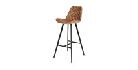 Tabouret de bar style vintage coloris cognac. Collection PALMADE