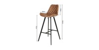 Tabouret de bar style vintage coloris cognac. Collection PALMADE