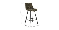 Tabouret de bar style vintage coloris vert. Collection PALMADE