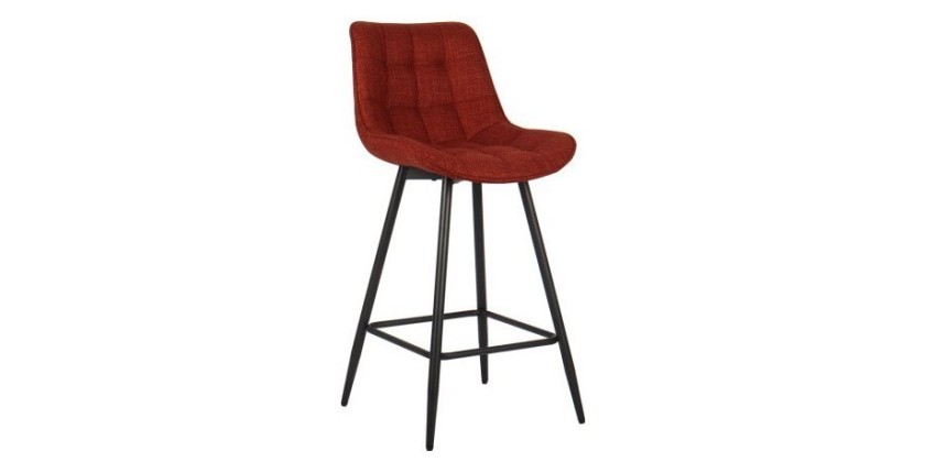 Tabouret de bar style vintage coloris rouge. Collection PALMADE