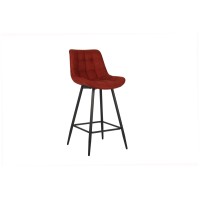 Tabouret de bar style vintage coloris rouge. Collection PALMADE