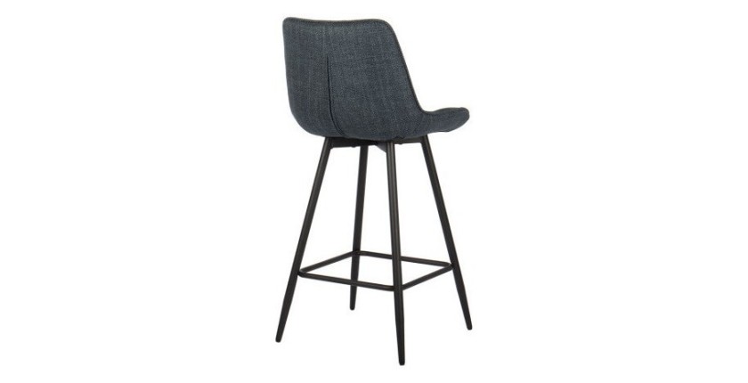 Tabouret de bar style vintage coloris bleu foncé. Collection PALMADE