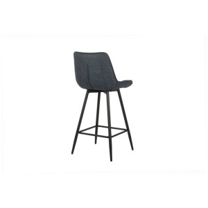 Tabouret de bar style vintage coloris bleu foncé. Collection PALMADE